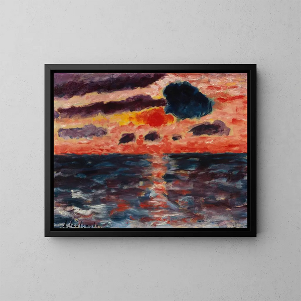 Sonnenuntergang in Borkum - Alexej von Jawlensky — gerahmtes Bild an der Wand