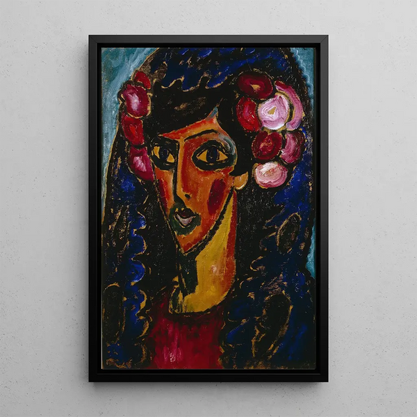 La Mantille bleue - Alexej von Jawlensky — gerahmtes Bild an der Wand
