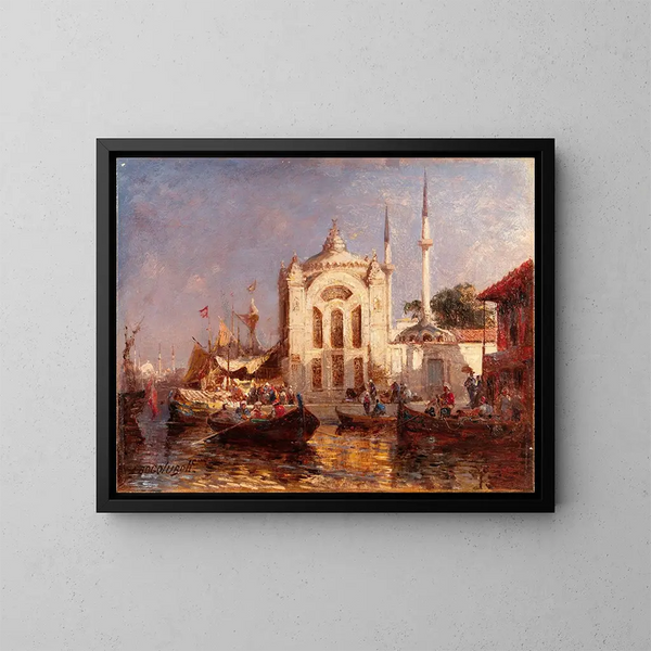 Die Moschee von Dolmabahçe in Konstantinopel - Alexey Petrovich Bogolyubov — gerahmtes Bild an der Wand