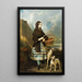 Junge Frau mit Hunden - Alfred de Dreux — gerahmtes Bild an der Wand