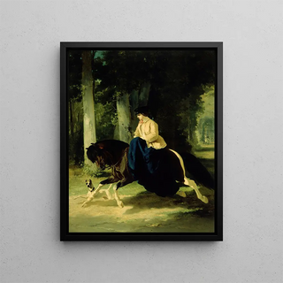 Alfred De Dreux - Mademoiselle De Mossellmann Riding In The Bois De Boulogne Paris.webp
