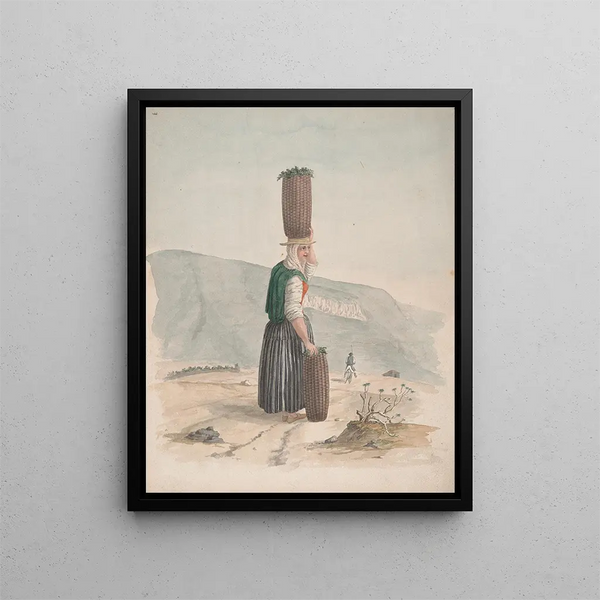 Verkäufer von Holzkohle auf Teneriffa - Alfred Diston — gerahmtes Bild an der Wand