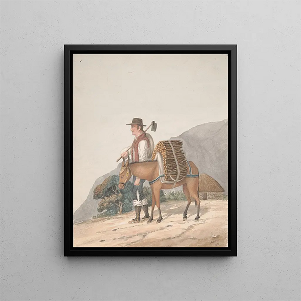 Verkäufer von Holz in Tenerife - Alfred Diston — gerahmtes Bild an der Wand