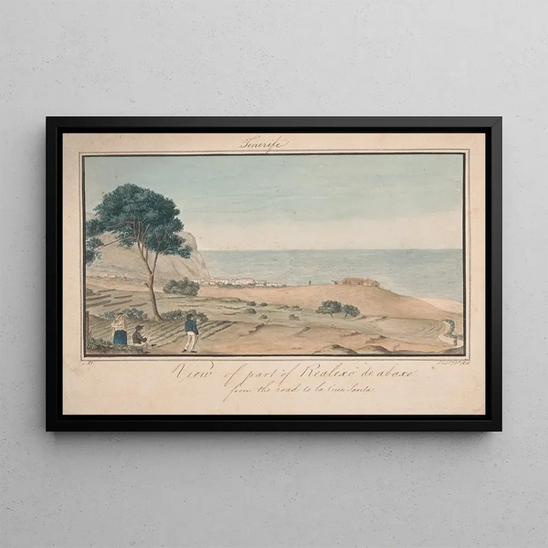 Ansicht eines Teils von Realesco de Abasco von der Straße nach Cruz Santa - Alfred Diston — gerahmtes Bild an der Wand