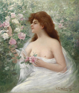 Alfred Glendening jr - Junge Frau Rosen pflckend.webp