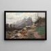 Ein wildes Berglandschaft - Alfred Godchaux — gerahmtes Bild an der Wand