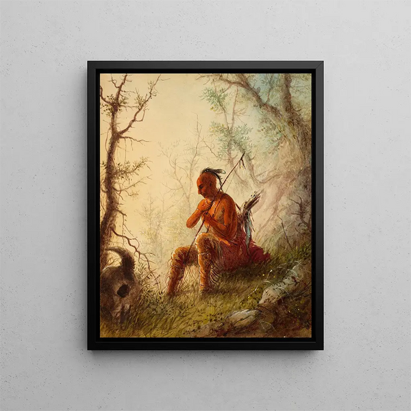 Indien Sioux auf einem Grab - Alfred Jacob Miller — gerahmtes Bild an der Wand