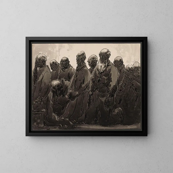der betenden Menschen - Alfred Ost — gerahmtes Bild an der Wand