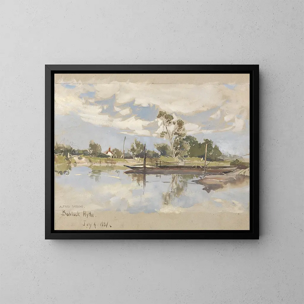 Bablock Hythe bei Oxford - Alfred Parsons — gerahmtes Bild an der Wand