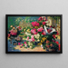 Blumenkörbe und Blumentöpfe in einem Garten - Alfred Petit — gerahmtes Bild an der Wand