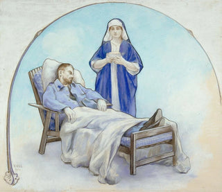 Soldat und Krankenschwestern - Alfred Philippe Roll — Ansicht des Kunstwerks