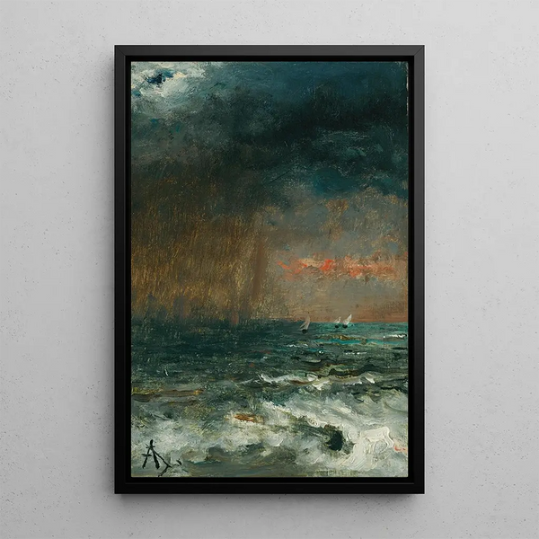 Sturm auf See - Alfred Stevens — gerahmtes Bild an der Wand
