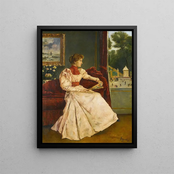 Chez soi - Alfred Stevens — gerahmtes Bild an der Wand