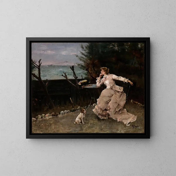 In voller Überlegung - Alfred Stevens — gerahmtes Bild an der Wand