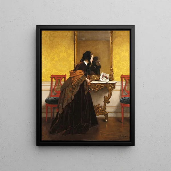Das Bouquet - Alfred Stevens — gerahmtes Bild an der Wand