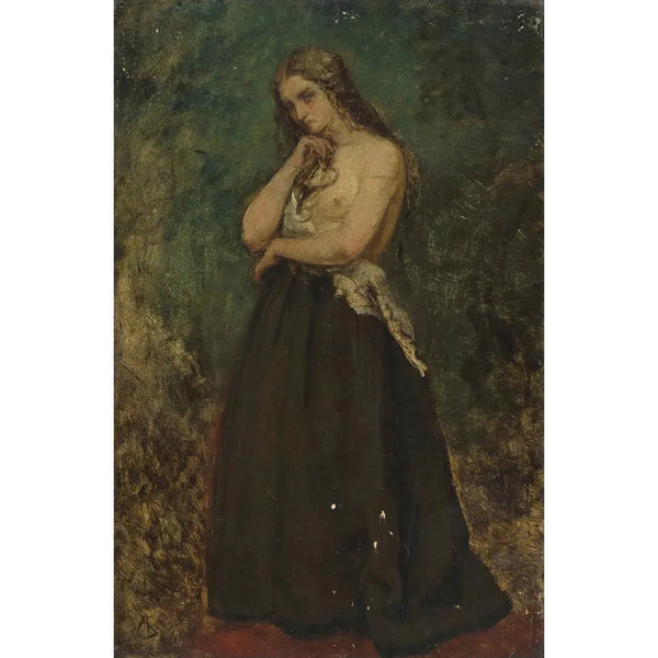 Studie eines Modells - Alfred Stevens — gerahmtes Bild an der Wand