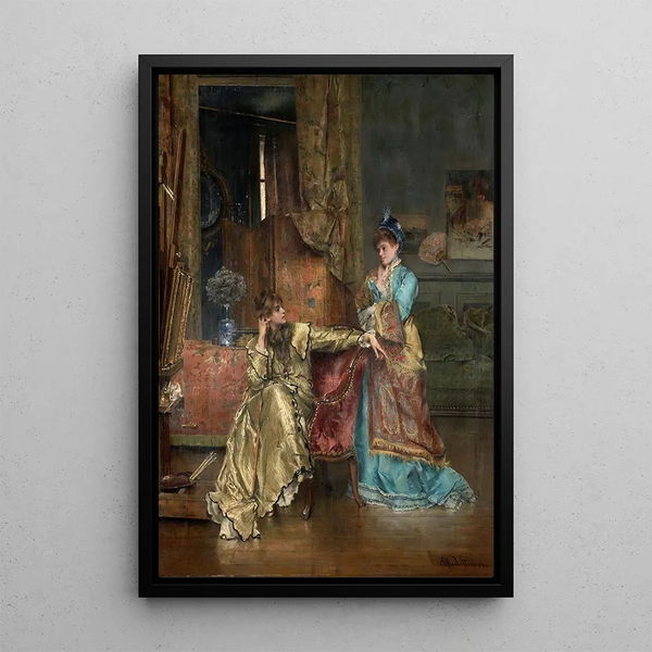La Visite - Alfred Stevens — gerahmtes Bild an der Wand