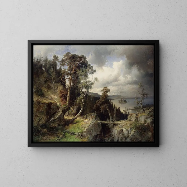 Motif eines schwedischen Landschaftsbildes von Kolmrden - Alfred Wahlberg — gerahmtes Bild an der Wand