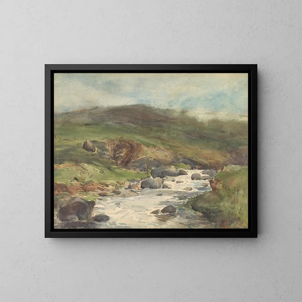 Bergbach bei Kaikoura - Alfred Walsh — gerahmtes Bild an der Wand