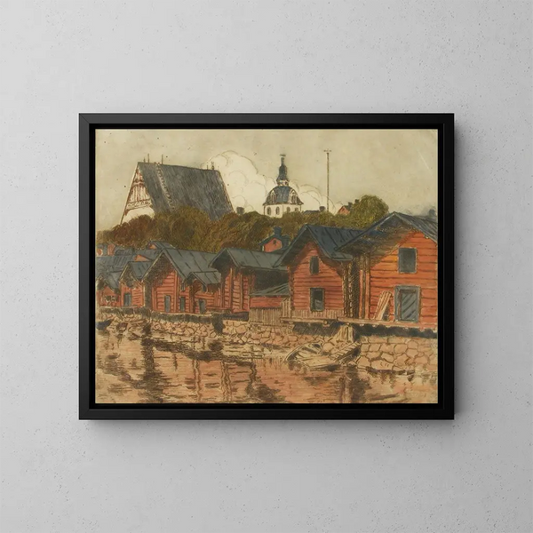 Rivages de Porvoo - Alfred William Finch — gerahmtes Bild an der Wand