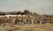 Ein lebhafter Markt am Fuße der Stadtmauern von Tanger - Alfred Wordsworth Thompson — Ansicht des Kunstwerks