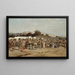 Ein lebhafter Markt am Fuße der Stadtmauern von Tanger - Alfred Wordsworth Thompson — gerahmtes Bild an der Wand