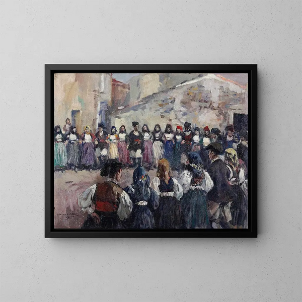 Danse sarde - Alfredo Vaccari — gerahmtes Bild an der Wand