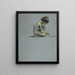Junge in Hockstellung mit einer Schlange - Alice Pike Barney — gerahmtes Bild an der Wand