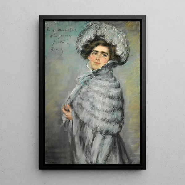 Laura Alice en gris - Alice Pike Barney — gerahmtes Bild an der Wand