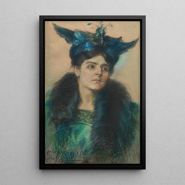 Marianne mit Hut - Alice Pike Barney — gerahmtes Bild an der Wand