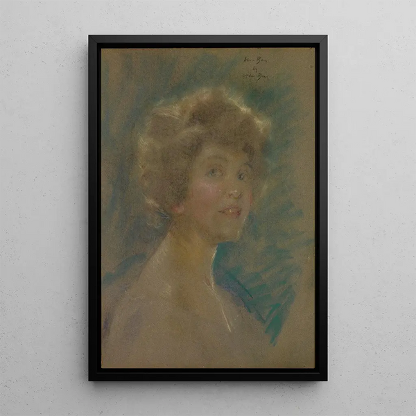 Selbstporträt in hellen Tönen - Alice Pike Barney — gerahmtes Bild an der Wand