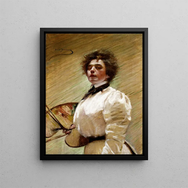 Selbstporträt mit Palette - Alice Pike Barney — gerahmtes Bild an der Wand