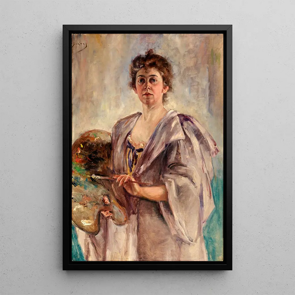 Selbstporträt in Malerkleid - Alice Pike Barney — gerahmtes Bild an der Wand