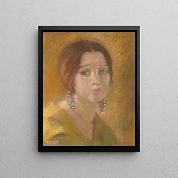 Studie eines Frauenkopfes - Alice Pike Barney — gerahmtes Bild an der Wand