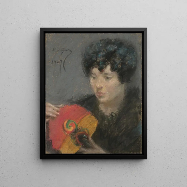 Studium mit einem Ventilator - Alice Pike Barney — gerahmtes Bild an der Wand