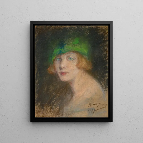Der grüne Hut - Alice Pike Barney — gerahmtes Bild an der Wand