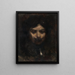 Der Musketier – Alice Pike Barney — Soldat mit beleuchtetem Gesicht vor schwarzem Grund, gerahmter Kunstdruck an der Wand