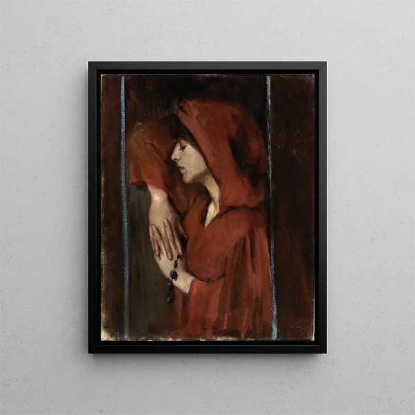 Frau mit Rotkäppchen - Alice Pike Barney — gerahmtes Bild an der Wand