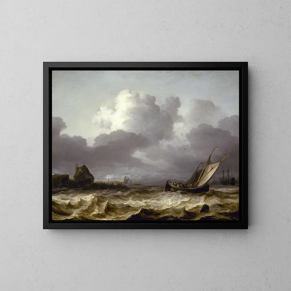 L'orage - Allaert van Everdingen — gerahmtes Bild an der Wand