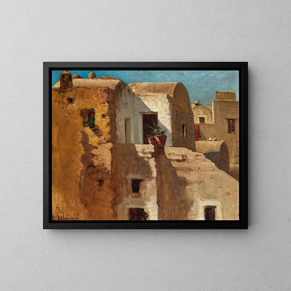 Eine Terrasse in Taormina, Studie - Alois Schönn — gerahmtes Bild an der Wand