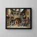 Innenhof in Friesach mit Transportfahrzeug - Alois Schönn — gerahmtes Bild an der Wand