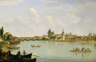 Alois von Saar - Ansicht von Prag mit der Moldaubrcke Karlsbrcke.webp