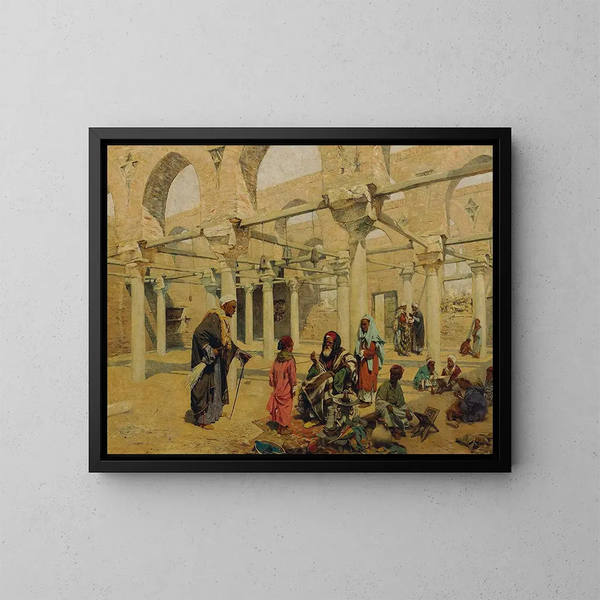 Schule in Benassa - Alphons Leopold Mielich — gerahmtes Bild an der Wand