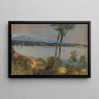 Alphonse Legros - Mountains Seen beyond a Lake.webp
