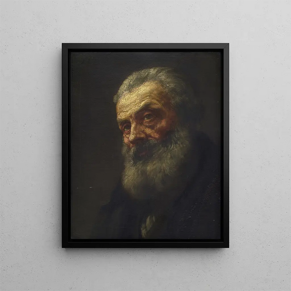 Portrait eines alten Mannes - Alphonse Legros — gerahmtes Bild an der Wand