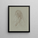 Portrait eines Mädchens mit den Händen im Haar - Alphonse Mucha — gerahmtes Bild an der Wand