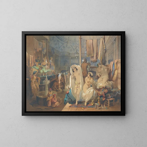 Im Hammam - Amadeo Preziosi — gerahmtes Bild an der Wand