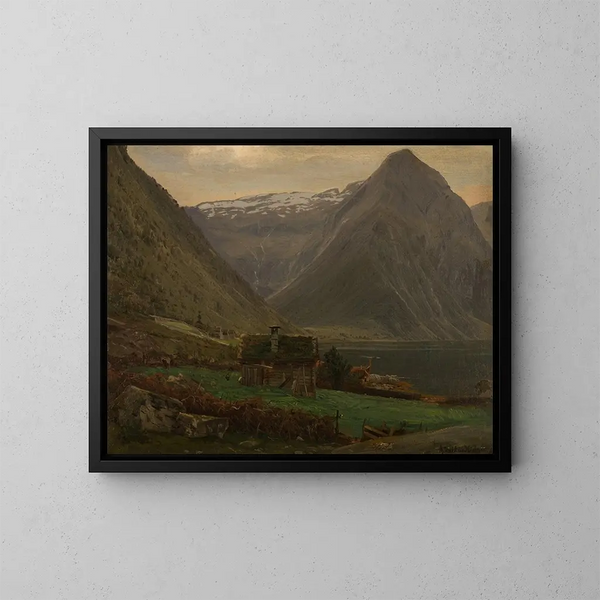 Fjord von Sefjord in Balestrand - Amaldus Nielsen — gerahmtes Bild an der Wand