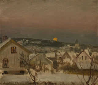 Winterabend gesehen vom Atelierfenster - Amaldus Nielsen — Ansicht des Kunstwerks