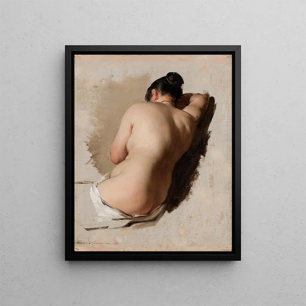 Studie eines Akts - Amalia Lindegren — gerahmtes Bild an der Wand